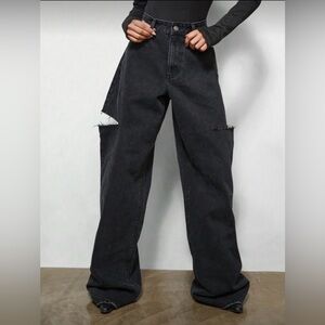 Wide-Leg Jeans ripped raw edge Mason Margiela look alike BRAND NEW size 27 small